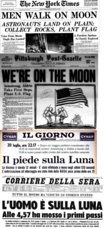 Titoli dei giornali Sbarco sulla Luna